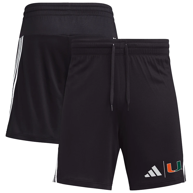 Men's adidas Black Miami Hurricanes AEROREADY 7" Shorts