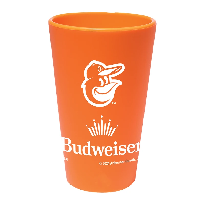 WinCraft Baltimore Orioles MLB x Budweiser 16oz. Silicone Pint Glass