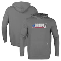 Men's Levelwear Gray Atlanta Braves Relay Aviation Pullover Hoodie
