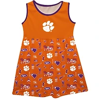 Girls Infant Vive La Fete Orange Clemson Tigers Impressions Artwork Tank Top Dress