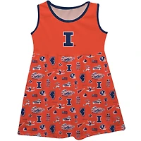 Girls Infant Vive La Fete Orange Illinois Fighting Illini Impressions Artwork Tank Top Dress