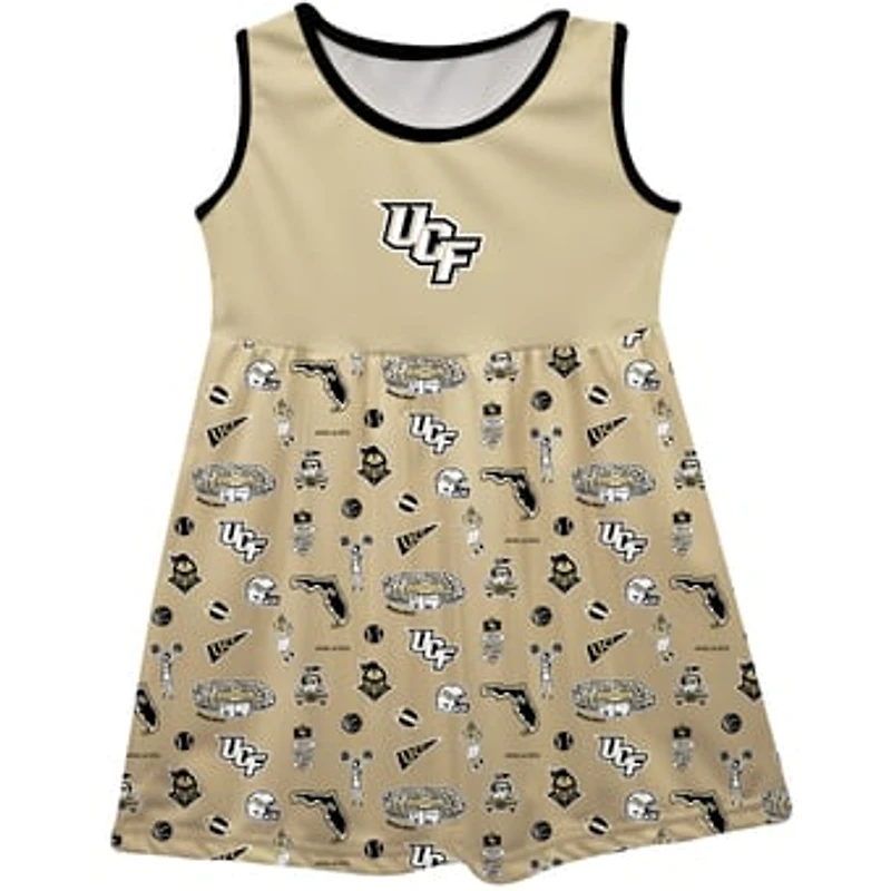 Girls Infant Vive La Fete Gold UCF Knights Impressions Artwork Tank Top Dress