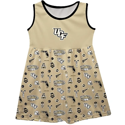 Girls Infant Vive La Fete Gold UCF Knights Impressions Artwork Tank Top Dress
