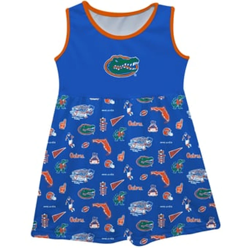 Girls Infant Vive La Fete Royal Florida Gators Impressions Artwork Tank Top Dress