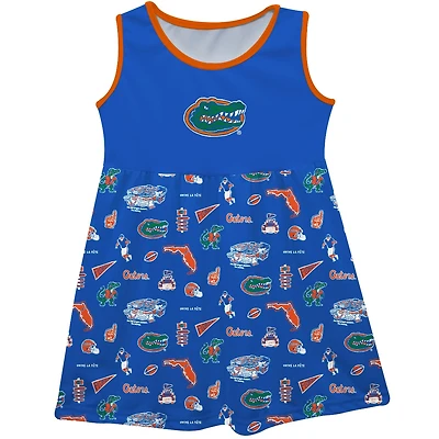 Girls Infant Vive La Fete Royal Florida Gators Impressions Artwork Tank Top Dress