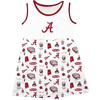 Girls Toddler Vive La Fete White Alabama Crimson Tide Impressions Artwork Tank Top Dress