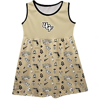 Girls Toddler Vive La Fete Gold UCF Knights Impressions Artwork Tank Top Dress