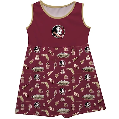 Girls Youth Vive La Fete  Garnet Florida State Seminoles Impressions Artwork Tank Top Dress