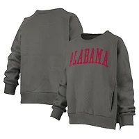 Women's Pressbox Charcoal Alabama Crimson Tide Pocketed Raglan Pullover Sweatshirt
