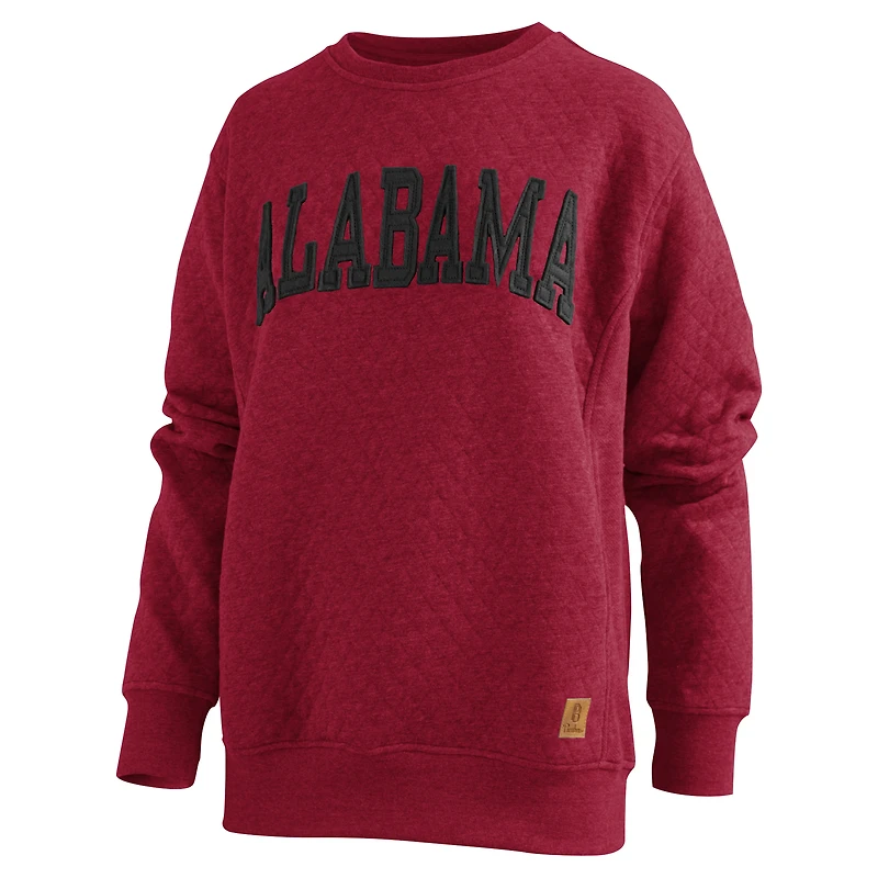 Women's Pressbox  Crimson Alabama Crimson Tide Moose Quilted Pullover Sweatshirt