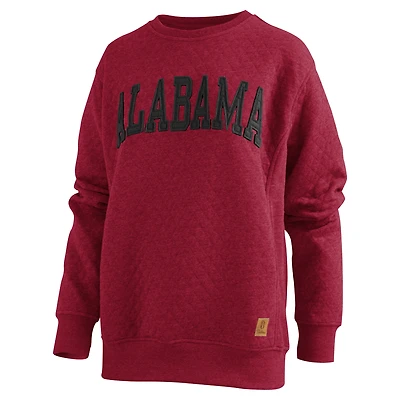 Women's Pressbox  Crimson Alabama Crimson Tide Moose Quilted Pullover Sweatshirt
