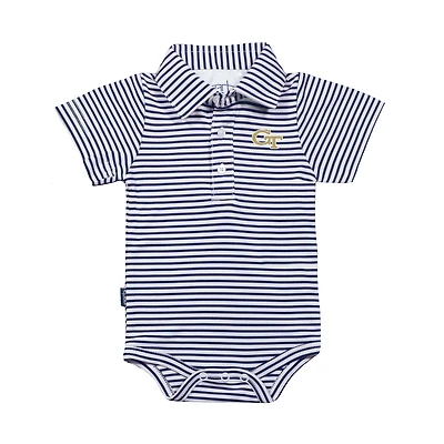 Infant Garb Navy/White Georgia Tech Yellow Jackets Carson Polo Bodysuit
