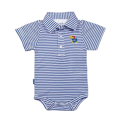 Infant Garb Royal/White Kansas Jayhawks Carson Polo Bodysuit