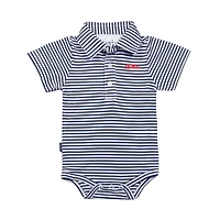 Infant Garb Navy/White Ole Miss Rebels Carson Polo Bodysuit