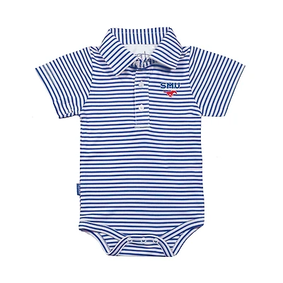 Infant Garb Royal/White SMU Mustangs Carson Polo Bodysuit
