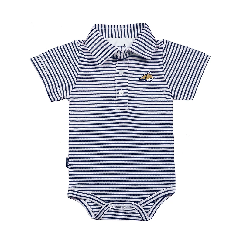 Infant Garb Navy/White Montana State Bobcats Carson Polo Bodysuit