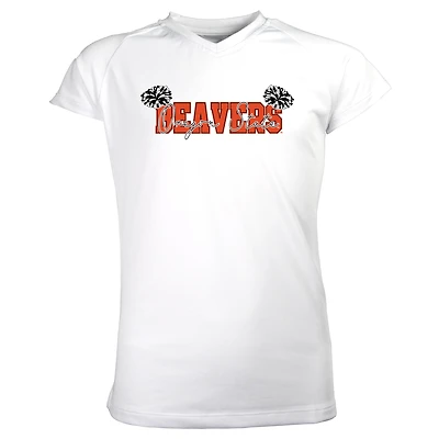 Girls Youth Garb White Oregon State Beavers Brittany V-Neck T-Shirt