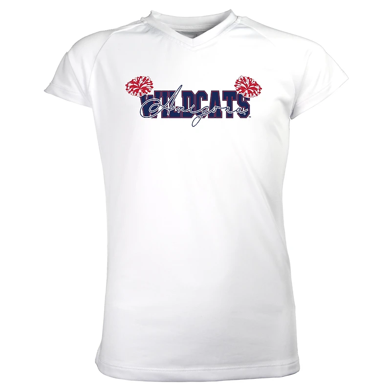 Girls Youth Garb White Arizona Wildcats Brittany V-Neck T-Shirt