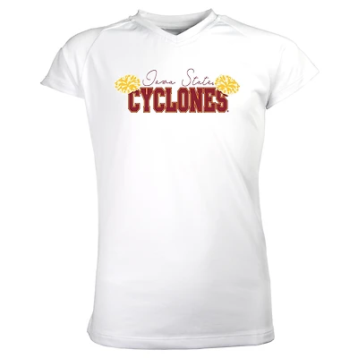Girls Youth Garb White Iowa State Cyclones Brittany V-Neck T-Shirt