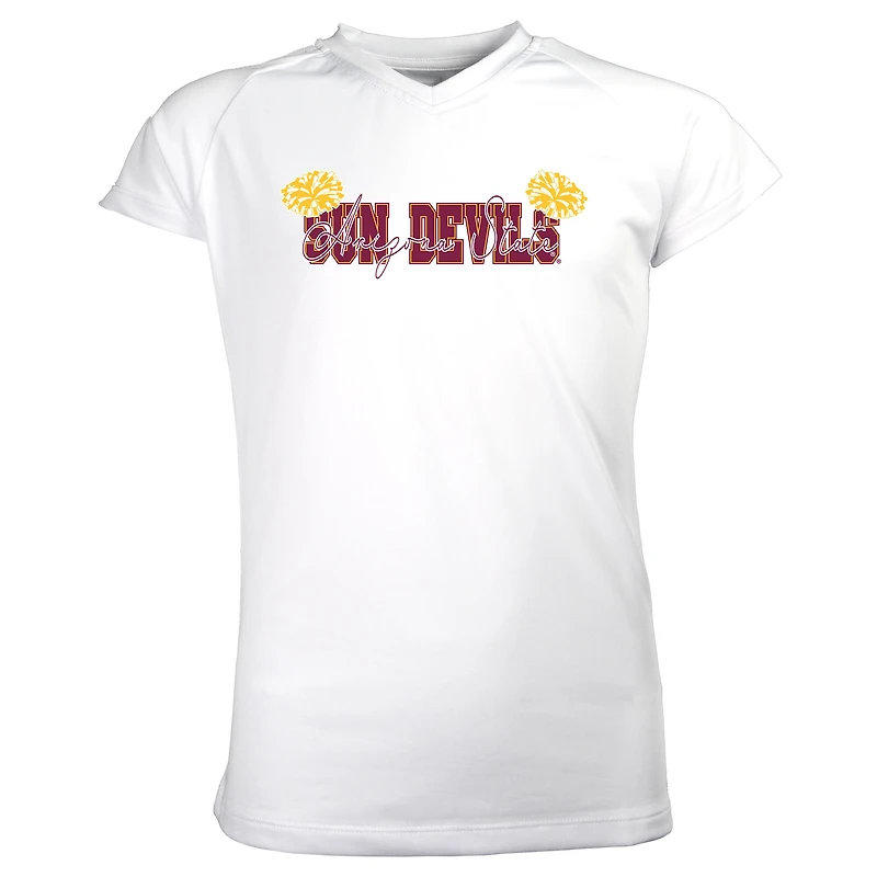 Girls Youth Garb White Arizona State Sun Devils Brittany V-Neck T-Shirt
