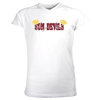 Girls Youth Garb White Arizona State Sun Devils Brittany V-Neck T-Shirt