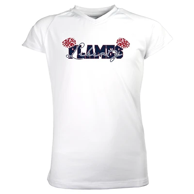 Girls Youth Garb White Liberty Flames Brittany V-Neck T-Shirt
