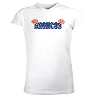 Girls Youth Garb White Boise State Broncos Brittany V-Neck T-Shirt