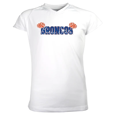 Girls Youth Garb White Boise State Broncos Brittany V-Neck T-Shirt