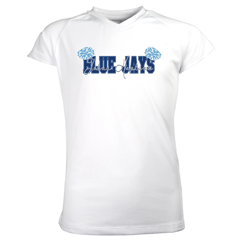 Girls Youth Garb White Johns Hopkins Blue Jays Brittany V-Neck T-Shirt