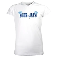 Girls Youth Garb White Johns Hopkins Blue Jays Brittany V-Neck T-Shirt