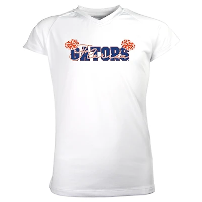 Girls Youth Garb White Florida Gators Brittany V-Neck T-Shirt