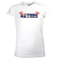Girls Youth Garb White Florida Gators Brittany V-Neck T-Shirt