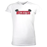 Girls Youth Garb White Ohio State Buckeyes Brittany V-Neck T-Shirt
