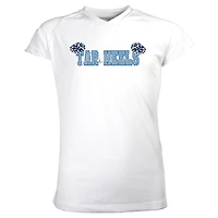 Girls Youth Garb White North Carolina Tar Heels Brittany V-Neck T-Shirt