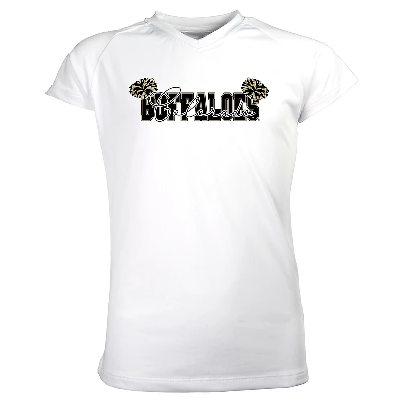 Girls Youth Garb White Colorado Buffaloes Brittany V-Neck T-Shirt