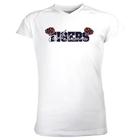 Girls Youth Garb White Auburn Tigers Brittany V-Neck T-Shirt