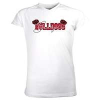 Girls Youth Garb White Georgia Bulldogs Brittany V-Neck T-Shirt