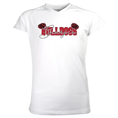 Girls Youth Garb White Georgia Bulldogs Brittany V-Neck T-Shirt