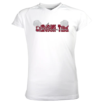 Girls Youth Garb White Alabama Crimson Tide Brittany V-Neck T-Shirt