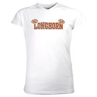 Girls Youth Garb White Texas Longhorns Brittany V-Neck T-Shirt