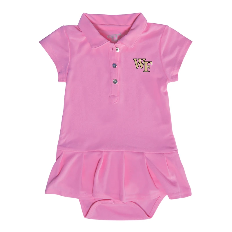 Infant Garb Pink Wake Forest Demon Deacons Caroline Bodysuit Dress