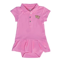 Infant Garb Pink Wake Forest Demon Deacons Caroline Bodysuit Dress