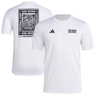 Men's adidas White San Diego FC Local Wrap T-Shirt