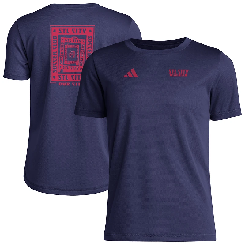 Youth adidas Navy St. Louis City SC Local Wrap T-Shirt