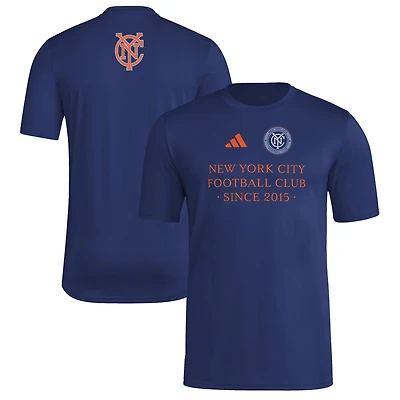 Men's adidas Navy New York City FC 2025 Jersey Hook AEROREADY T-Shirt