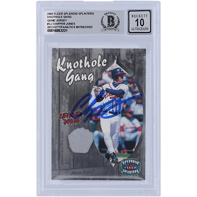 Chipper Jones Atlanta Braves Autographed 2003 Fleer Splended Splinters Knothole Gang Relic #CJ-KG Beckett Fanatics Witnessed Authenticated 10 Card