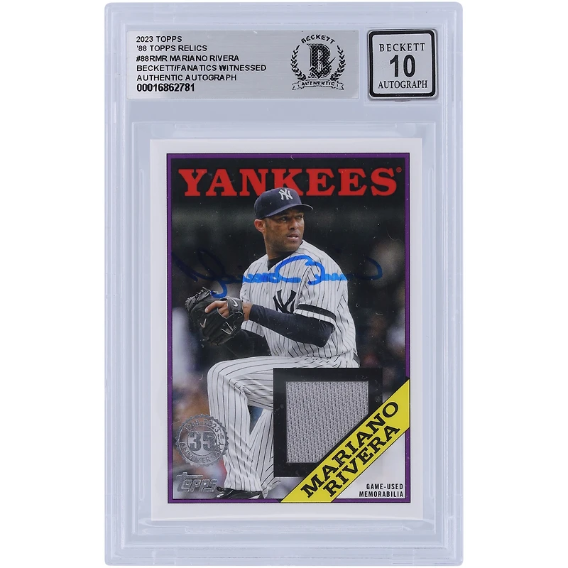 Mariano Rivera New York Yankees Autographed 2023 Topps Series 1 '88 Relics #88R-MR Beckett Fanatics Witnessed Authenticated 10 Card