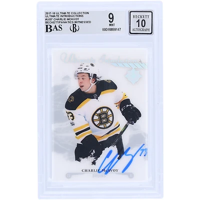 Charlie McAvoy Boston Bruins Autographed 2017-18 Upper Deck Ultimate Collection Ultimate Introductions #UI-37 Beckett Fanatics Witnessed Authenticated 9/10 Rookie Card
