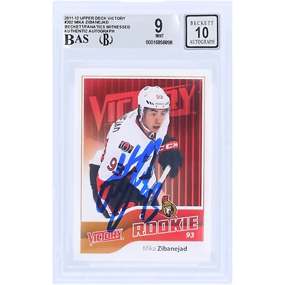 Mika Zibanejad Ottawa Senators Autographed 2011-12 Upper Deck Victory #302 Beckett Fanatics Witnessed Authenticated 9/10 Rookie Card