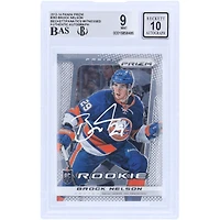 Brock Nelson New York Islanders Autographed 2013-14 Panini Prizm White Ink #263 Beckett Fanatics Witnessed Authenticated /10 Rookie Card